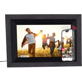 Rollei Smart Frame WiFi 105 mit App-Funktion Digitaler Bilderrahmen, 25,53 cm, 1200 x 1920p, Wooden Schwarz