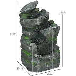 Outsunny - Gartenbrunnen - 34 x 28 x 57 cm - dunkelgrau