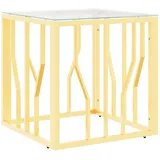 vidaXL Couchtisch Golden 50x50x50 cm Edelstahl und Glas