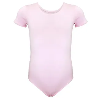 Aquarti Mädchen Kurzarm Ballettanzug Einfarbig, Farbe: Rosa, Größe: 158 - 158