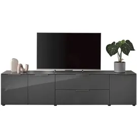 Stella Trading Santorin TV-Lowboard 226 x 55 x 40 cm Anthrazit Glas
