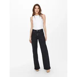 Only High-waist-Jeans "ONLJUICY HW WIDE LEG REA244", Damen, Gr. 30, Länge 32, schwarz denim, Denim/Jeans, Obermaterial: 99% Baumwolle, 1% Elasthan, lang, Jeans High-Waist-Jeans, Baumwollmischung, wide fit