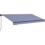 Outsunny Markise mit Handkurbel, 400 x 300 cm, - Blau,