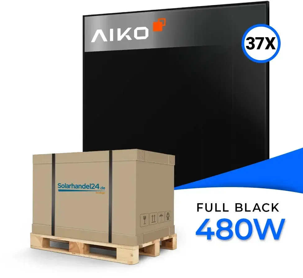 AIKO Solar 480W Dual Glass Full Black Modul AIKO-A480-MCE54Db Neostar 3S+54 Palette (37 Stk.) - 37 Stück Palette