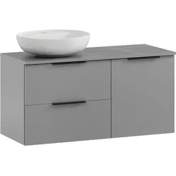 Waschtisch SCHILDMEYER "Alessio", grau (platingrau, marmor, platingrau, marmor), B:92,3cm H:59,5cm T:45,0cm, FSC-zertifizierter Holzwerkstoff, Waschtische