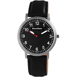 Excellanc Herrenuhr mit Armband aus Kunstleder, schwarz