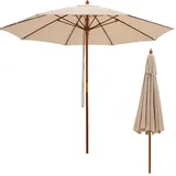 Costway Sonnenschirm Ø 260 cm Beige