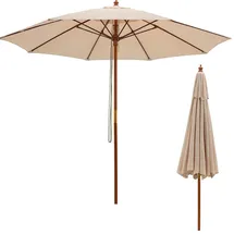 Costway Sonnenschirm Ø 260 cm Beige