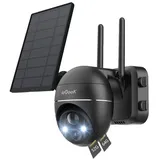 ieGeek Überwachungskamera 3MP Überwachungskamera Aussen Akku 2K mit 32&64GB Speicher Karte (Aussen, Außenbereich, Outdoor, Außen, 355°/140° Pan Tilt Kabellose WLAN IP Kamera Überwachung Außen Farbnachtsicht, PIR Bewegungsmelder Sirene/Weißlichtalarm 2,4GHz WiFi, kompatibel mit Alexa Cloud/Speicher Karte 2-Wege-Audio mit solarpanel) schwarz