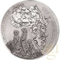 1 Unze Silbermünze Ruanda Erdmännchen 2016