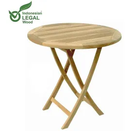 Mojawo Teak Tisch Gartentisch Ø 90 x 75 cm unbehandelt