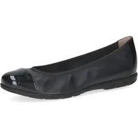 CAPRICE Damen Ballerinas aus Leder mit Lack, Blau (Ocean Comb), 37 EU