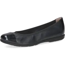 CAPRICE Damen Ballerinas aus Leder mit Lack, Blau (Ocean Comb), 37 EU