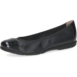 CAPRICE Damen Ballerinas aus Leder mit Lack, Blau (Ocean Comb), 37 EU