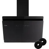KKT KOLBE A+++ Dunstabzugshaube 80 cm 782 cbm/h | Umluft | Abluft | Kopffrei | Wandhaube | Schräghaube | Schwarz | Glas | Nachlaufautomatik | Sens... - Schwarz