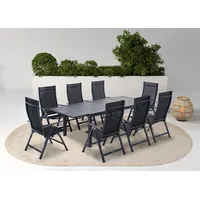 Konifera Garten-Essgruppe »Palermo« Set, 8x Sessel, 1x AZ-Tisch 160-240x100