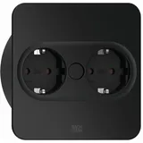 Bachmann Einbausteckdose Twist 2 2 m Schwarz 2 St.