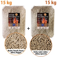 (1,28€/1kg) Eiche Buche Pellets je 15 kg Grill Smoker Pizzaofen Rauch BBQ Grille