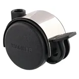 WAGNER Design Möbelrolle/Doppelrolle - HART - Durchmesser Ø 50 mm, schwarz/chrom, Feststeller, Tragkraft 50 kg- 01102801