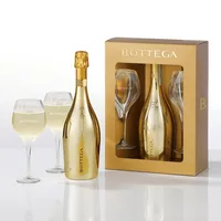 Bottega Geschenkverpackung Glamour Gold - 1 Gold Prosecco DOC 750ml & 2 Gläser Riviera