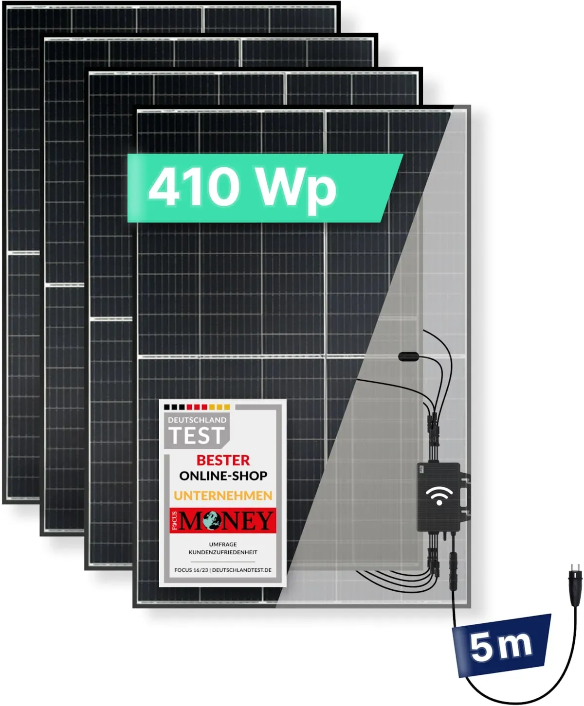 priwatt Balkonkraftwerk 1640Wp/800W - steckerfertig - WiFi - priBasic Quattro