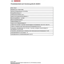 Bosch Serie 6 PVQ811HGA6 Induktionskochfeld mit Kochfeldabzug Autark (PVQ811H26E + HEZ9VDSB4)