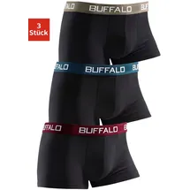 Buffalo Boxershorts schwarz/bordeaux/grün/grau 182 3er Pack