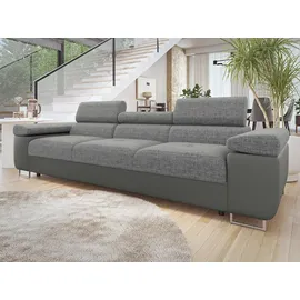 Mirjan24 Couch Textil 3-Sitzer Grau