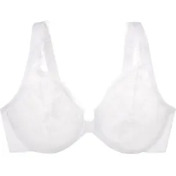 GLAMORISE Vorderverschluss-BH mit Stretch und Spitze - Weiss Unterwäsche   Damen 
