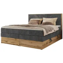 MKS Meble Boxspringbett mit Bettkasten ¦ grau ¦ Maße (cm): B: 144 H: 120