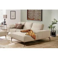 W.SCHILLIG Ecksofa run, Designsofa mit tollem Sitzkomfort, bequem, L-Form, mit Holzsockel, Füße in Bronze pulverbeschichtet, Breite 279 cm beige