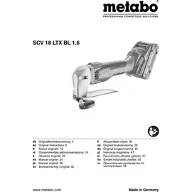 Metabo Akku-Blechschere SCV 18 LTX BL 1.6 metaBOX 145