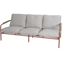 Mendler Aluminium-Gartenbank HWC-O11, Outdoor 3-Sitzer Sitzbank Sofa, Olefin Stoff