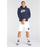 Nike Kapuzensweatshirt NIKE SPORTSWEAR "Club Fleece Men's Graphic Pullover Hoodie" Gr. M, blau (marine) Herren Sweatshirts Hoodies