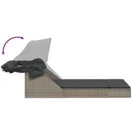vidaXL Doppel-Sonnenliege 53 x 24 x 110 cm Grau