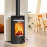 Austroflamm Koko 2.0 Kaminofen Stahl Gussgrau, Warmhaltefach Speckstein, Guss-To...