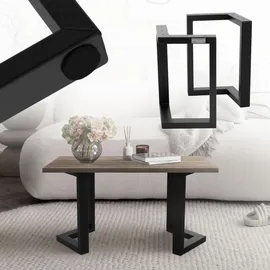 ML-Design Tischkufen 2er Set 25x43 cm Metall Schwarz
