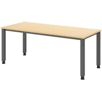 Bümö Schreibtisch Ahorn, Nachbildung,Ahorn, Rechteckig, 180x74x80 cm FSC Mix,
