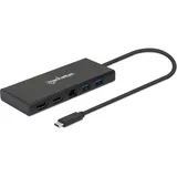 Manhattan USB-C auf Dual-HDMI Multiport-Adapter - Schwarz