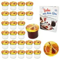 Mambocat 25er Set Sturzglas 125ml Einmachglas TO66 Honigwabe Deckel