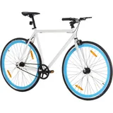 vidaXL Fahrrad mit Festem Gang Weiß und Blau 700c 59 cm