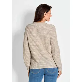 GOLDNER Langarm Strickjacke mit V-Ausschnitt Braun 48