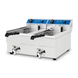 Vertes Doppel-Friteuse 2x13L Edelstahl