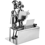 Brubaker Schraubenmännchen Ingenieur - Handarbeit Eisenfigur Metallmännchen Techniker - Metallfigur Geschenkidee für Ingenieure