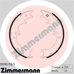 Zimmermann Bremsbacken Satz Handbremse Passend Für Toyota Land 10990.156.5: Bremsbackensatz, Feststellbremse Toyota: 4654060060 Toyota: 4655060070 Toy