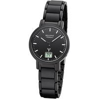 Regent Damen Uhr FR-266 Metall Funkwerk Armband-Uhr Funkuhr schwarz URFR266