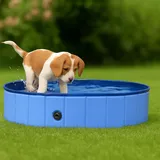 Hundepool faltbar 65l blau – Kunststoff mit Ablaufventil - Blau