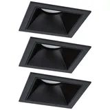 Paulmann LED Einbauleuchte 3-Step-Dim Cole Coin Basisset IP44 eckig 88x88mm 3x6W 3x470lm 230V Schwarz