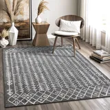 Sanat Boho Teppich – Moderner Teppich im Boho Stil, Geeignet für Wohnzimmer, Schlafzimmer, Flur, Esszimmer und Kinderzimmer – Vintage Grau, Größe: 160 x 230 cm