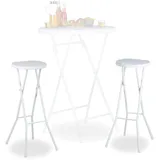 Relaxdays Barhocker klappbar 32,5 x 80 x 29 cm Weiß